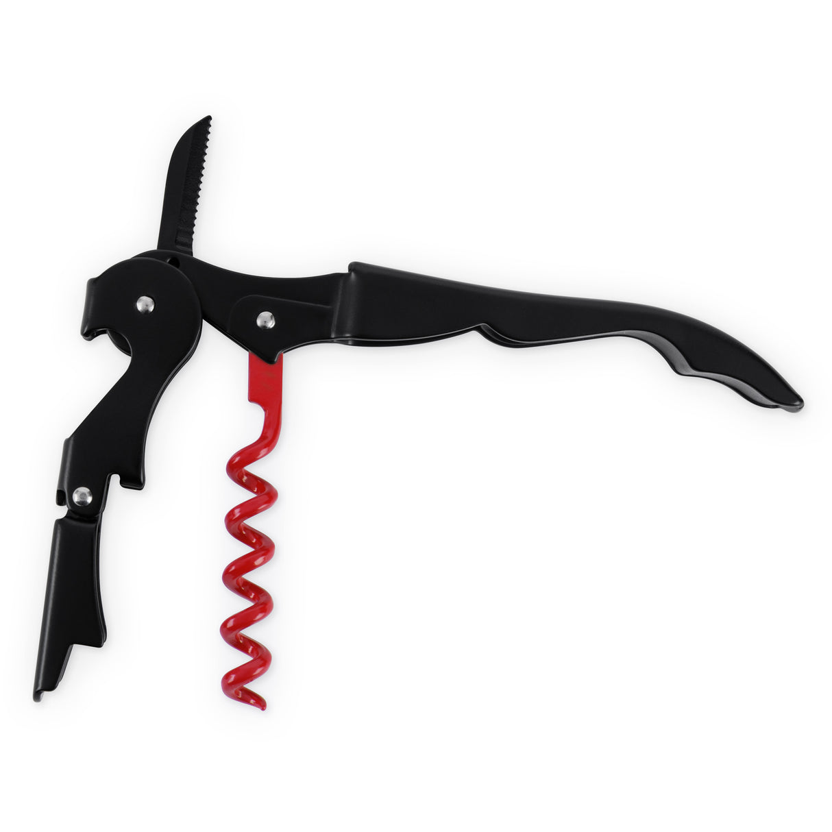 Truetap Waiter's Corkscrew in Matte Black & Red