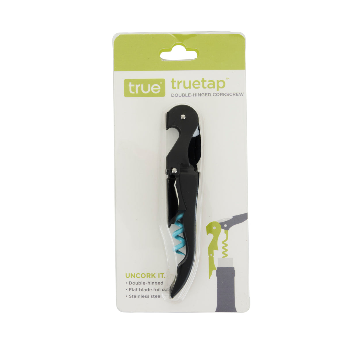 Truetap Waiter's Corkscrew in Matte Black & Blue