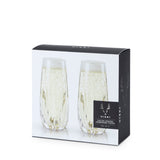 Cactus Crystal Stemless Champagne Flutes, Set of 2