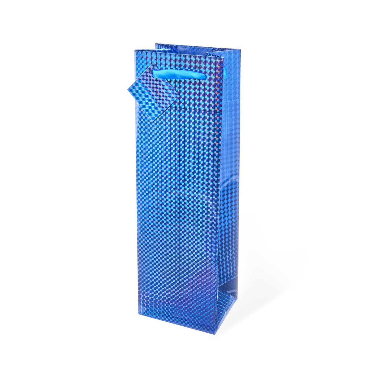 Holographic Single Bottle Wine Bag in Blue