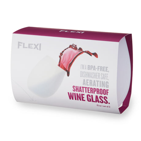 Flexi Aerating Silicone Wine Cups in White, Set of 2