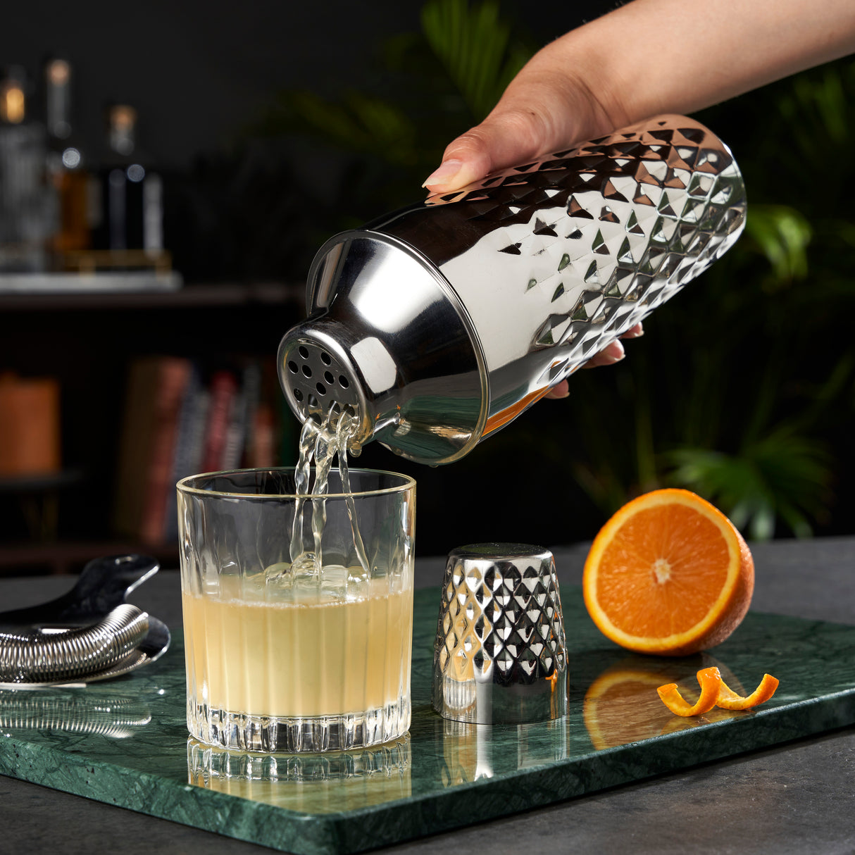 Irving Faceted Cocktail Shaker in Stainless Steel