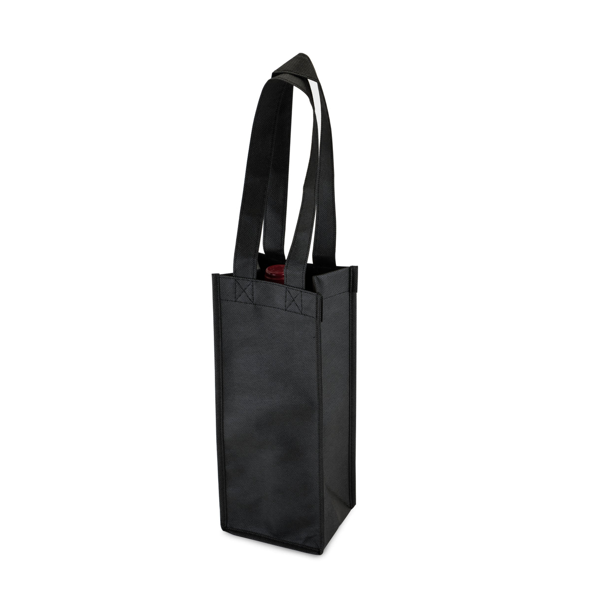 1-Bottle Non-Woven Tote in Black