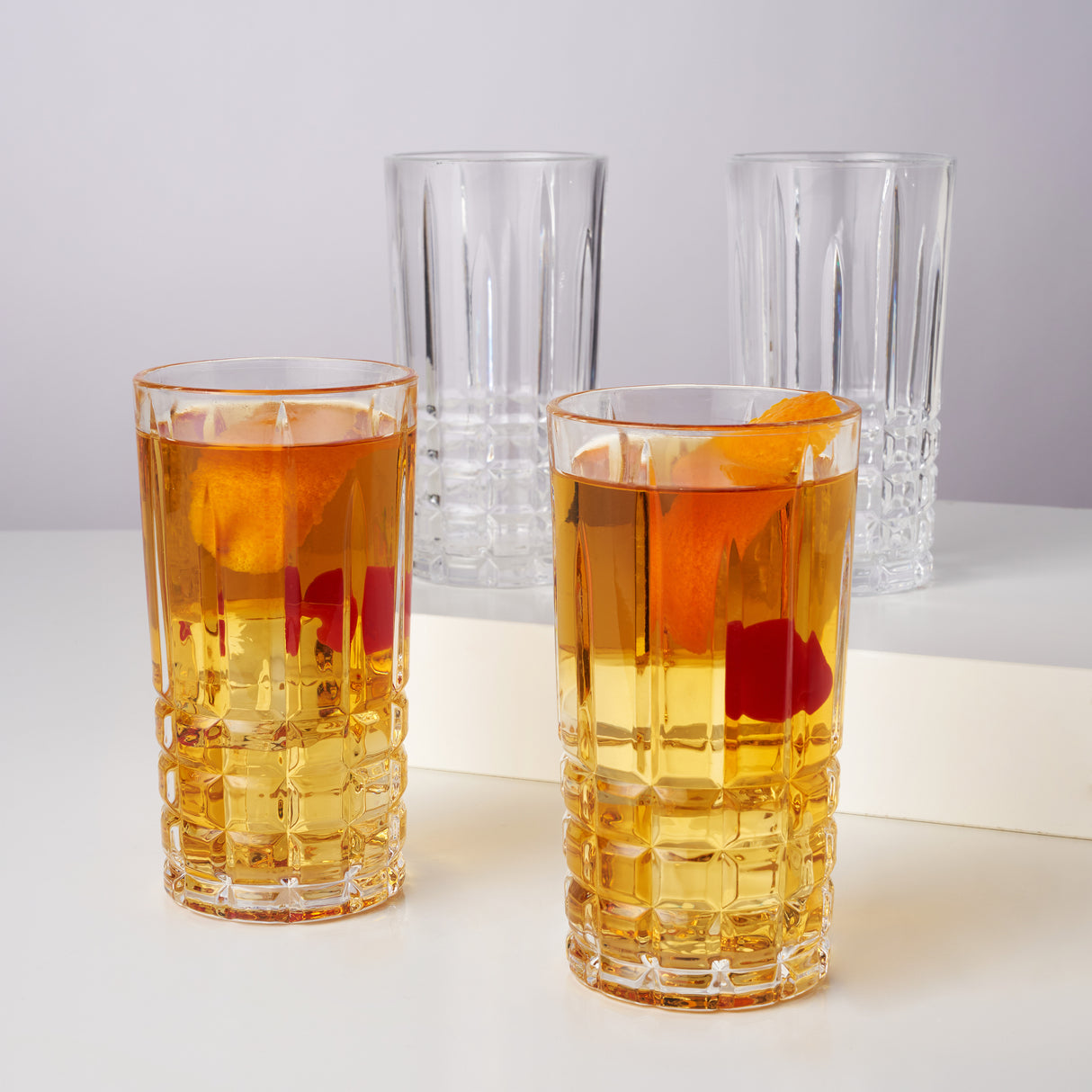 Highland Crystal Highball Tumblers, Set of 4