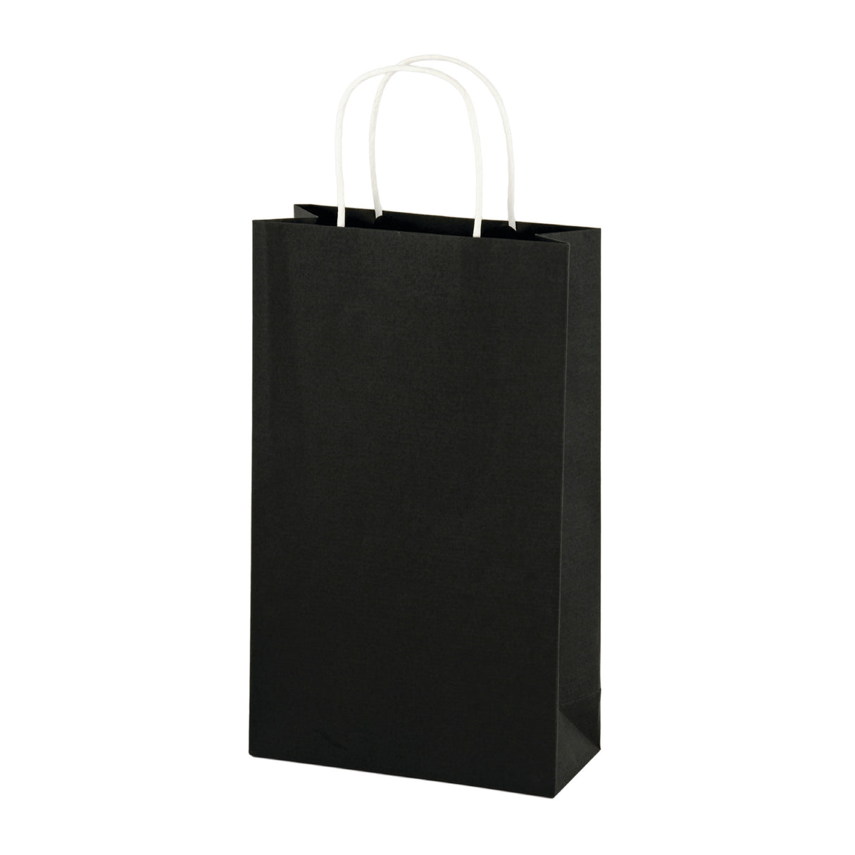 Two Bottle Kraft Bag with Handle in Black