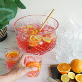 Admiral Crystal 9-Piece Punch Bowl & Tumbler Set