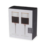 Meridian Crystal Gold Rimmed Wine Glasses, Set of 2