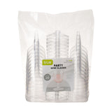 Party 6 oz Plastic Stemmed Wine Cups in Clear, Set of 20