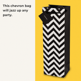 Savoy Chevron Single Bottle Wine Bag in Assorted Colors