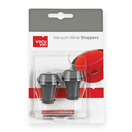 Vacu Vin Vacuum Wine Stoppers in Black, Set of 2