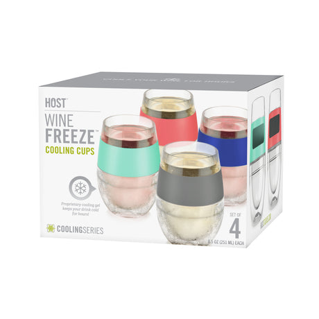 Wine FREEZE Cooling Cup in Multicolor, Set of 4