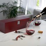 Cherry Single Bottle Box & Wine Tool Gift Set