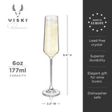 Reserve Inez Crystal Champagne Flutes, Set of 4