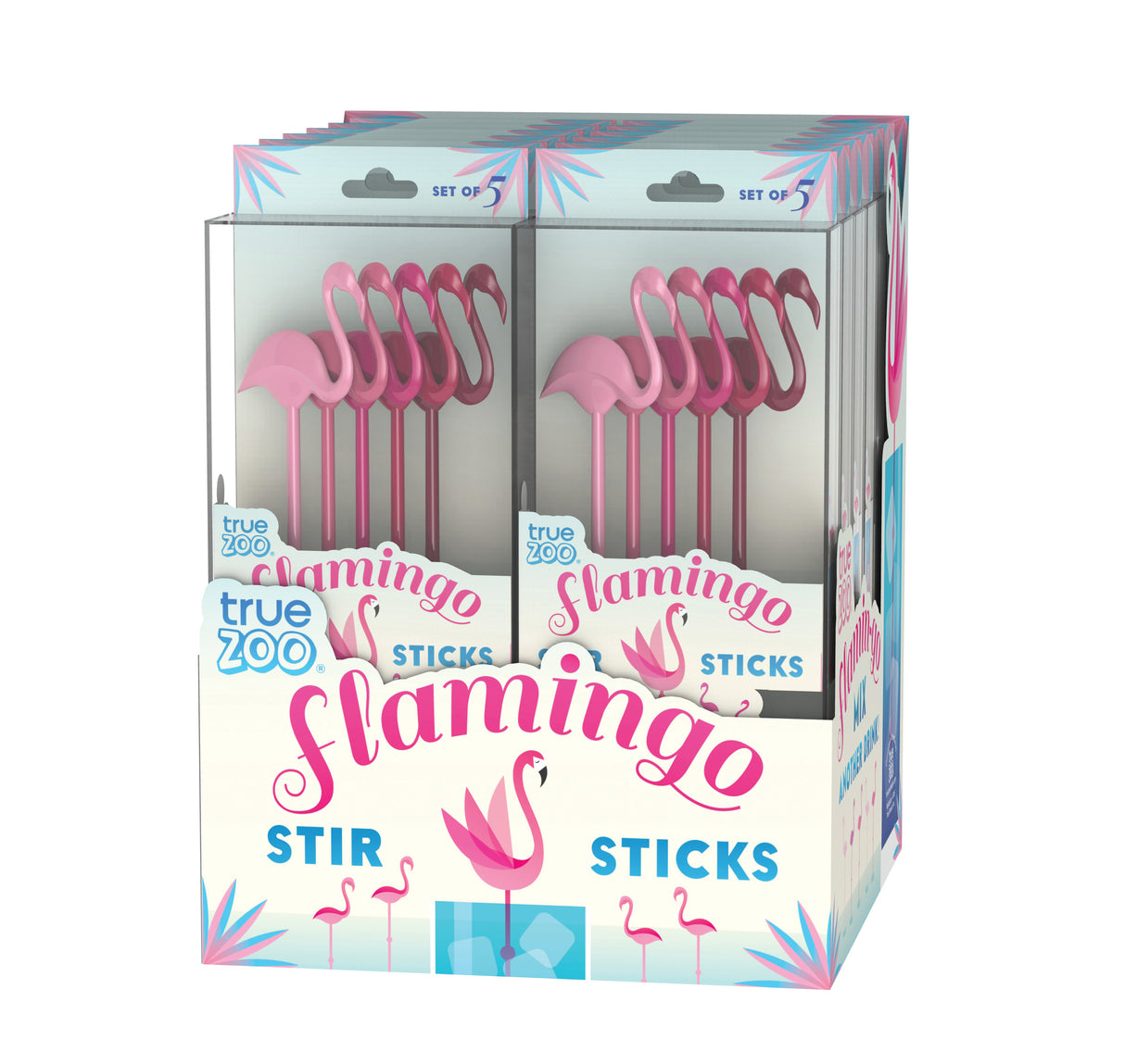 TrueZoo Flamingo Stir Sticks, Set of 5