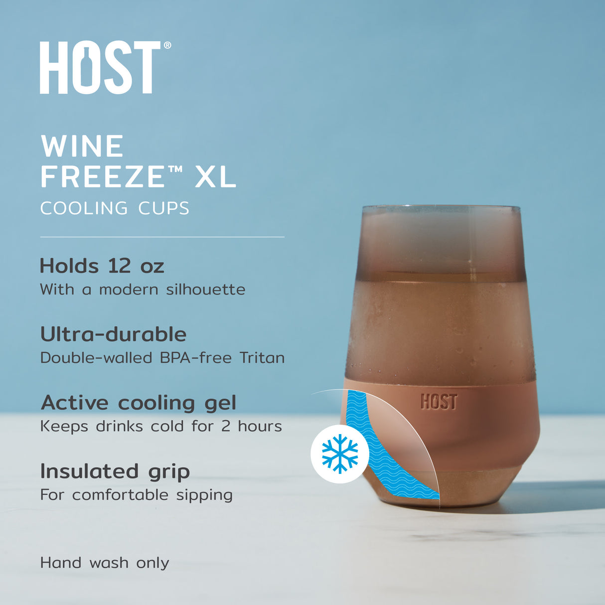 Wine FREEZE XL Cooling Cup in Assorted Modern Colors, CDU 9ct