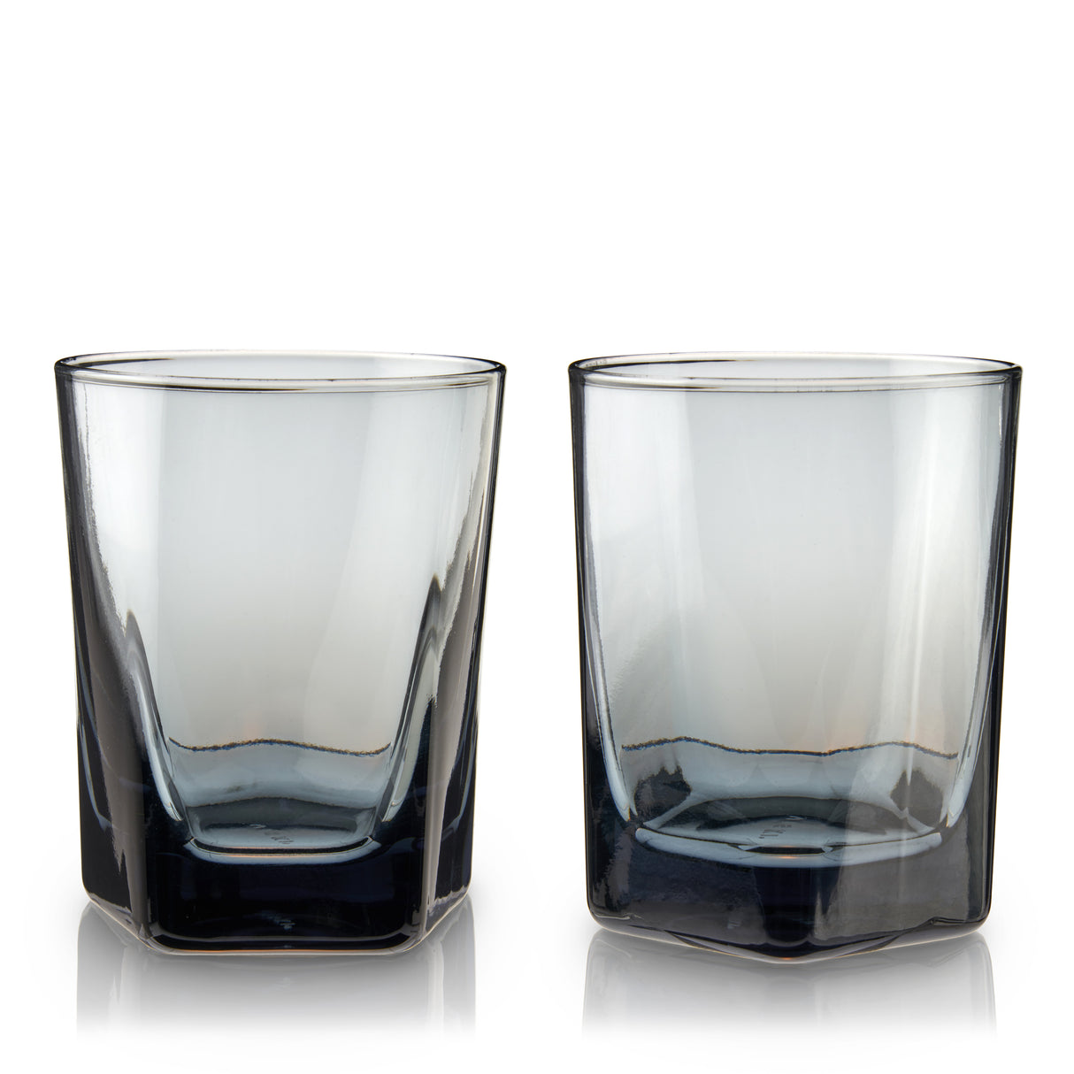 Crystal Double Old Fashioned Glasses in Smoke, Set of 2