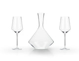 Raye Crystal 3-Piece Angled Bordeaux Decanter & Wine Glass Set