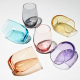 Vino Stemless Wine Glasses in Assorted Colors, Set of 6