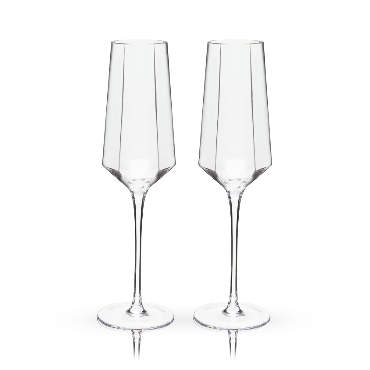 Seneca Crystal Stemmed Champagne Flutes, Set of 2