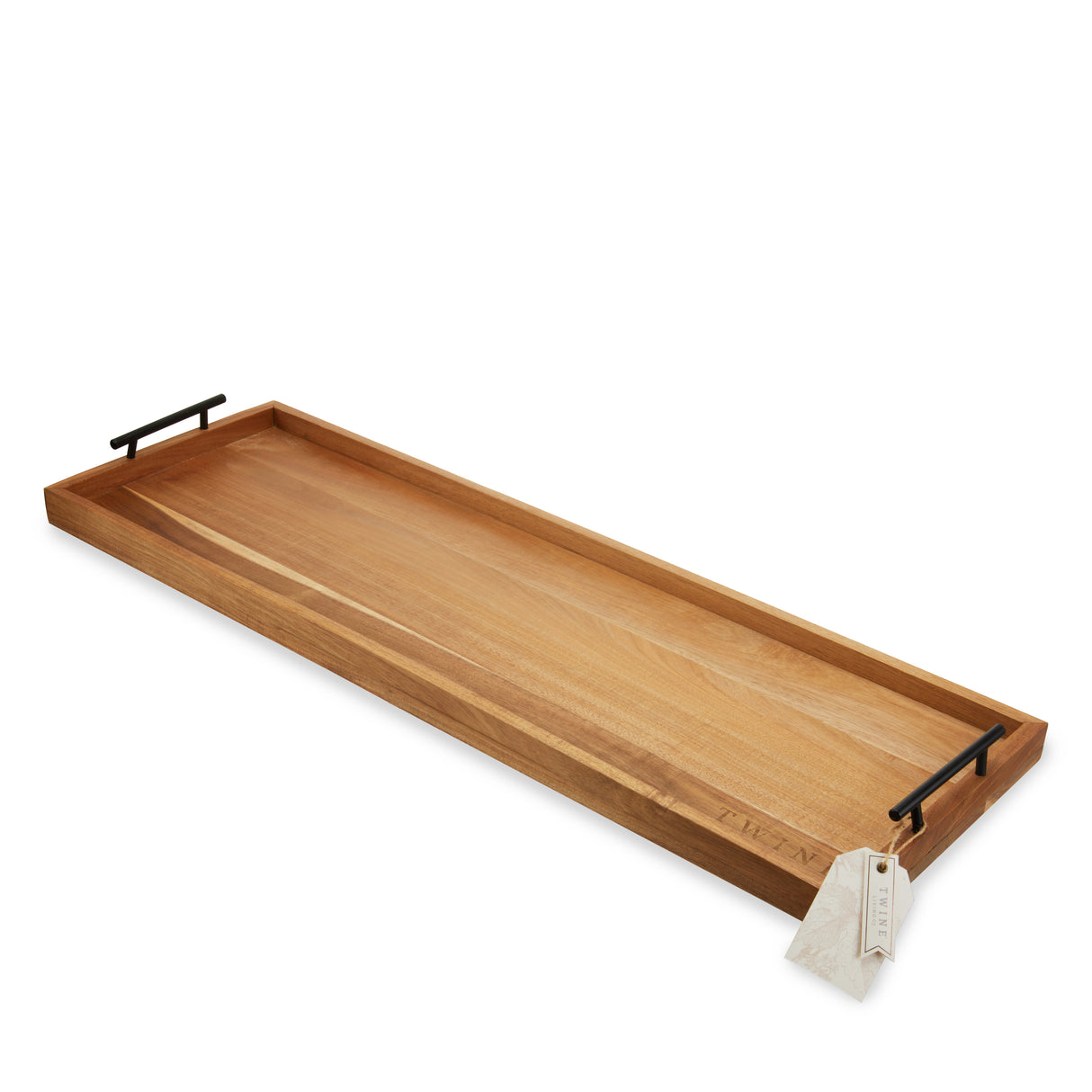 Acacia Wood Longboard Cheese Board with Metal Handle