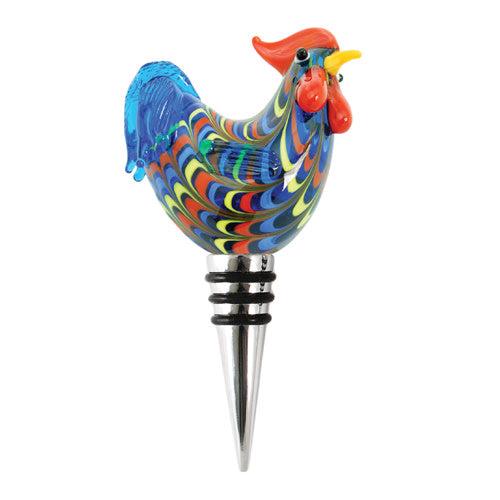 Rooster Glass Bottle Stopper