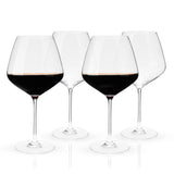 Reserve European Crystal Burgundy Glasses, Set of 4