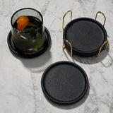 Earthenware Coasters with Stand, Set of 4