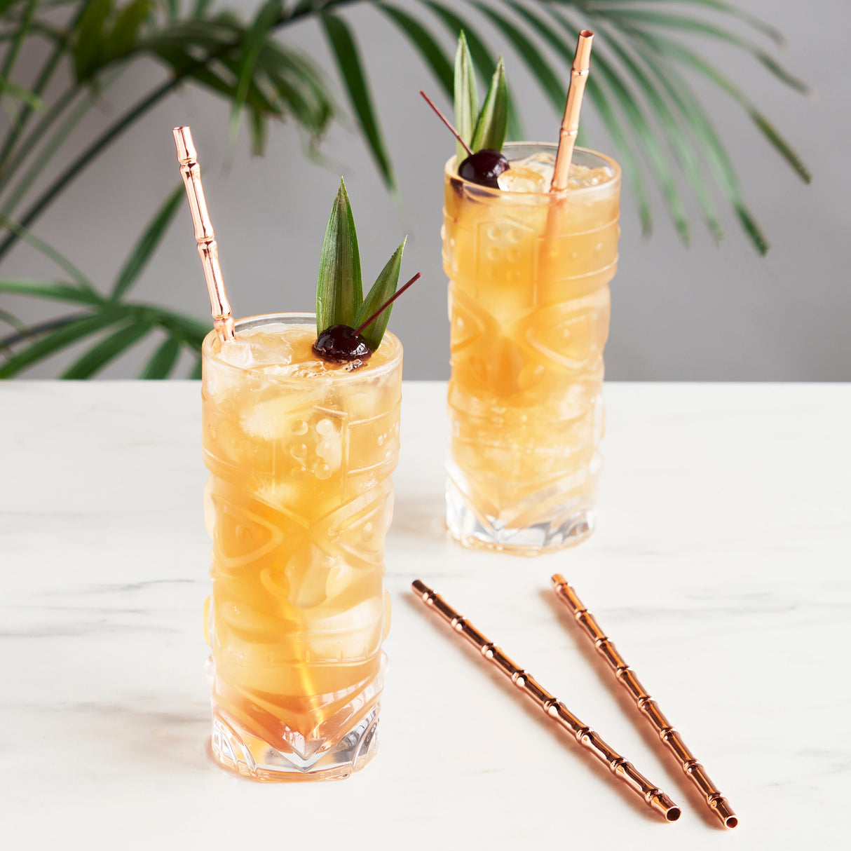 Pacific Bamboo Straws in Copper, Set of 4