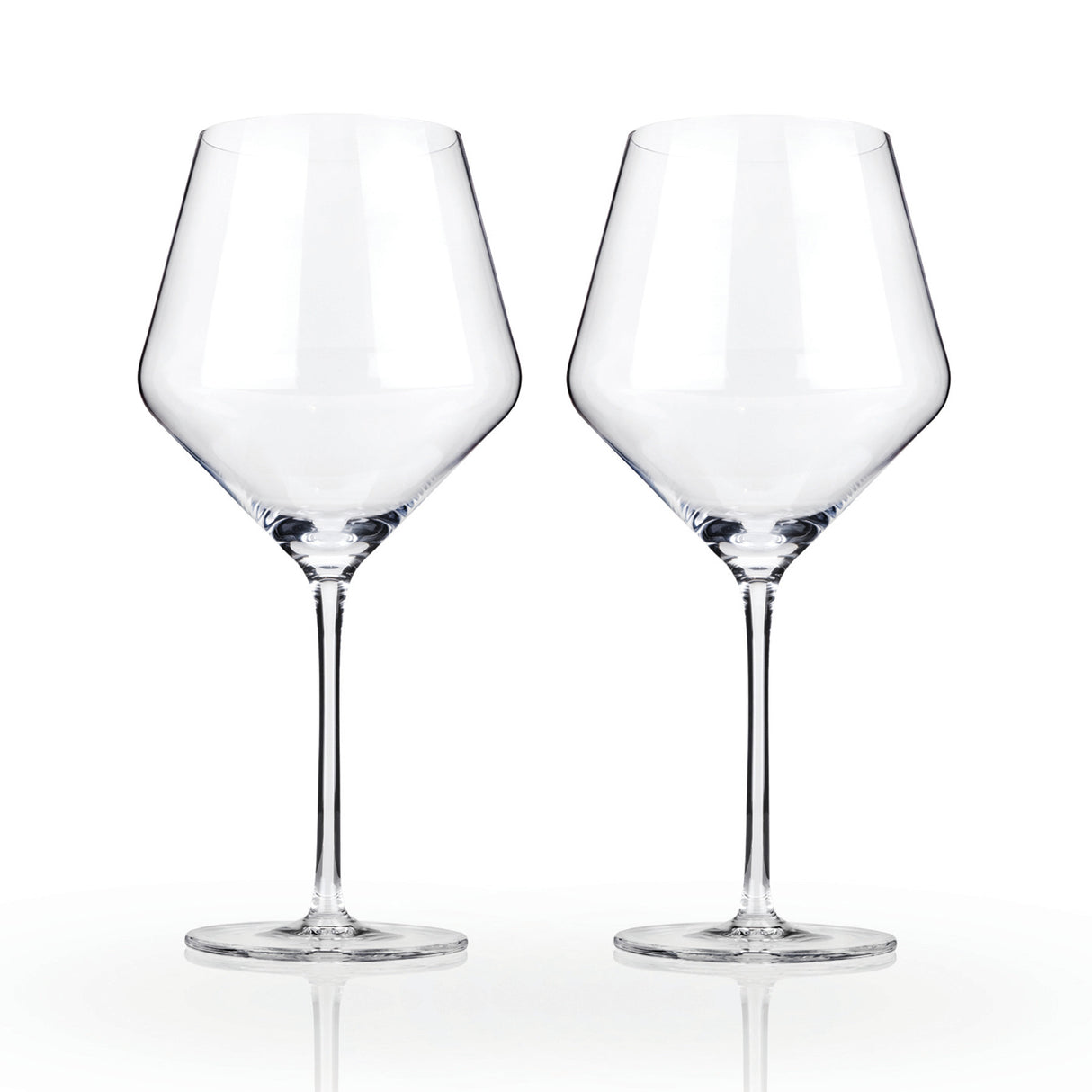 Raye Crystal Angled Burgundy Glasses, Set of 2