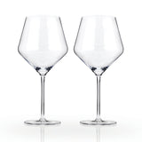 Raye Crystal Angled Burgundy Glasses, Set of 2