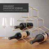 Geo Countertop 6-Bottle Wine Rack in Gold