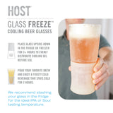 Glass FREEZE Beer Cooling Cup, Set of 2