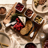 Acacia Wood & Slate Cheese Board Set with Ceramic Bowls