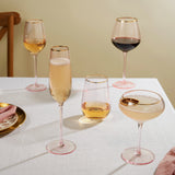 Rose Crystal Coupe Glasses, Set of 2