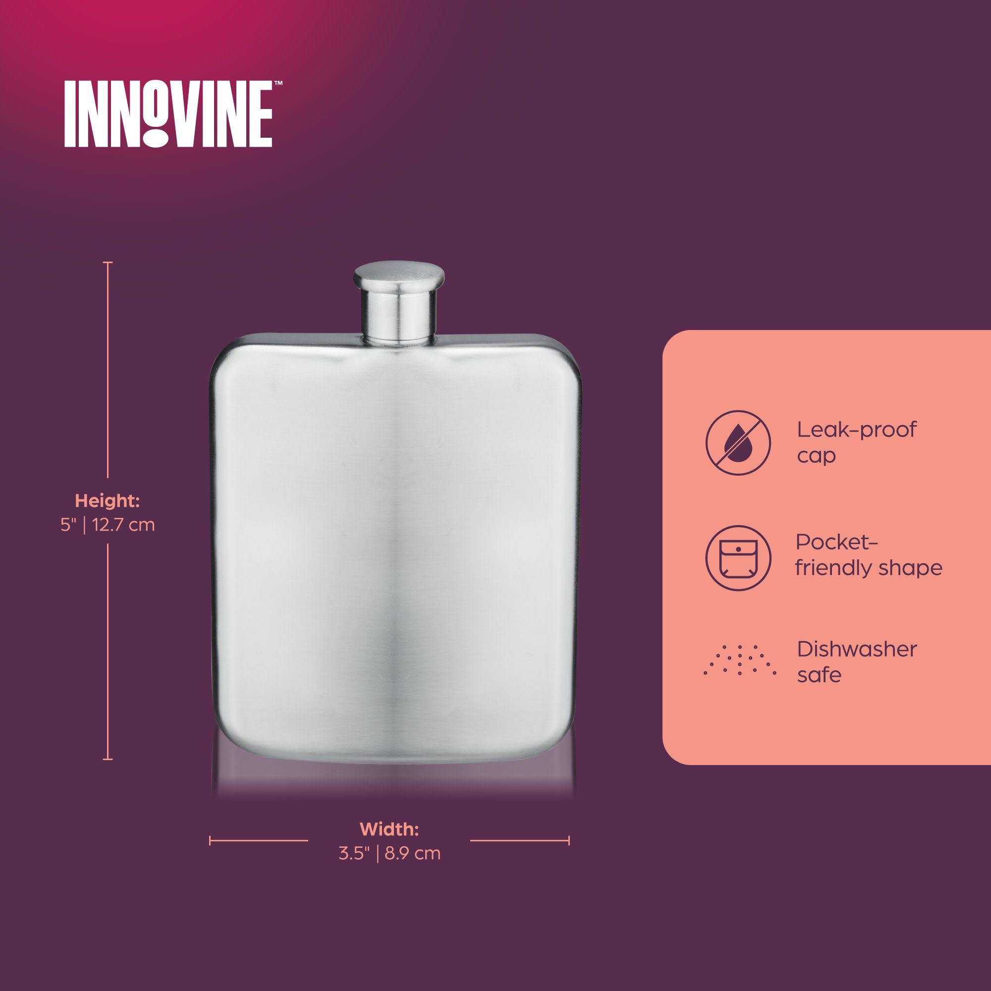 Brushed Stainless Steel Flask - Thumbnail 3