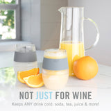 Wine FREEZE Cooling Cup in Gray, Set of 2