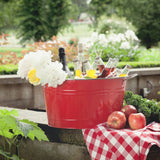 Big Red Galvanized Metal Beverage Tub