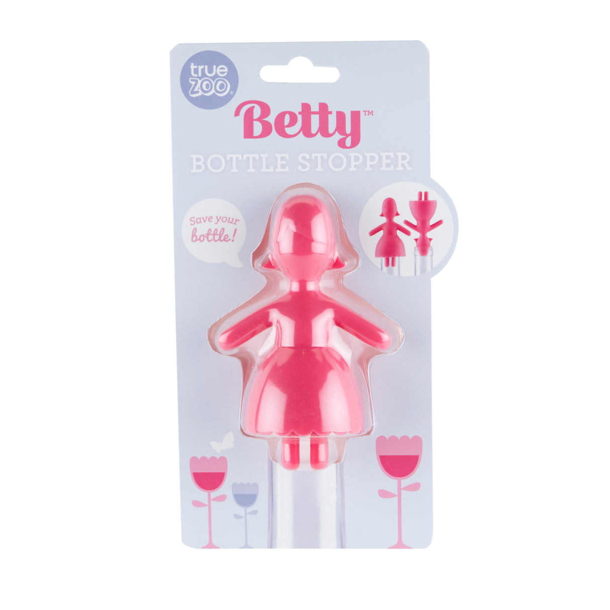 TrueZoo Betty Silicone Bottle Stopper, CDU 10ct