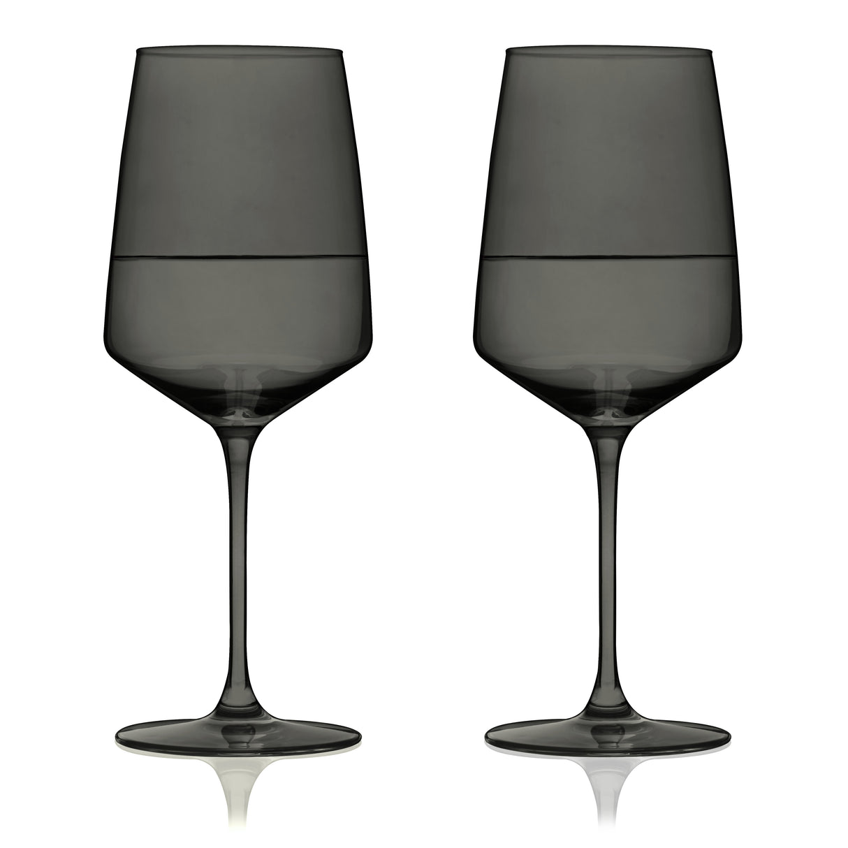 Reserve Nouveau Crystal Wine Glasses in Smoke, Set of 2