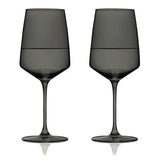 Reserve Nouveau Crystal Wine Glasses in Smoke, Set of 2