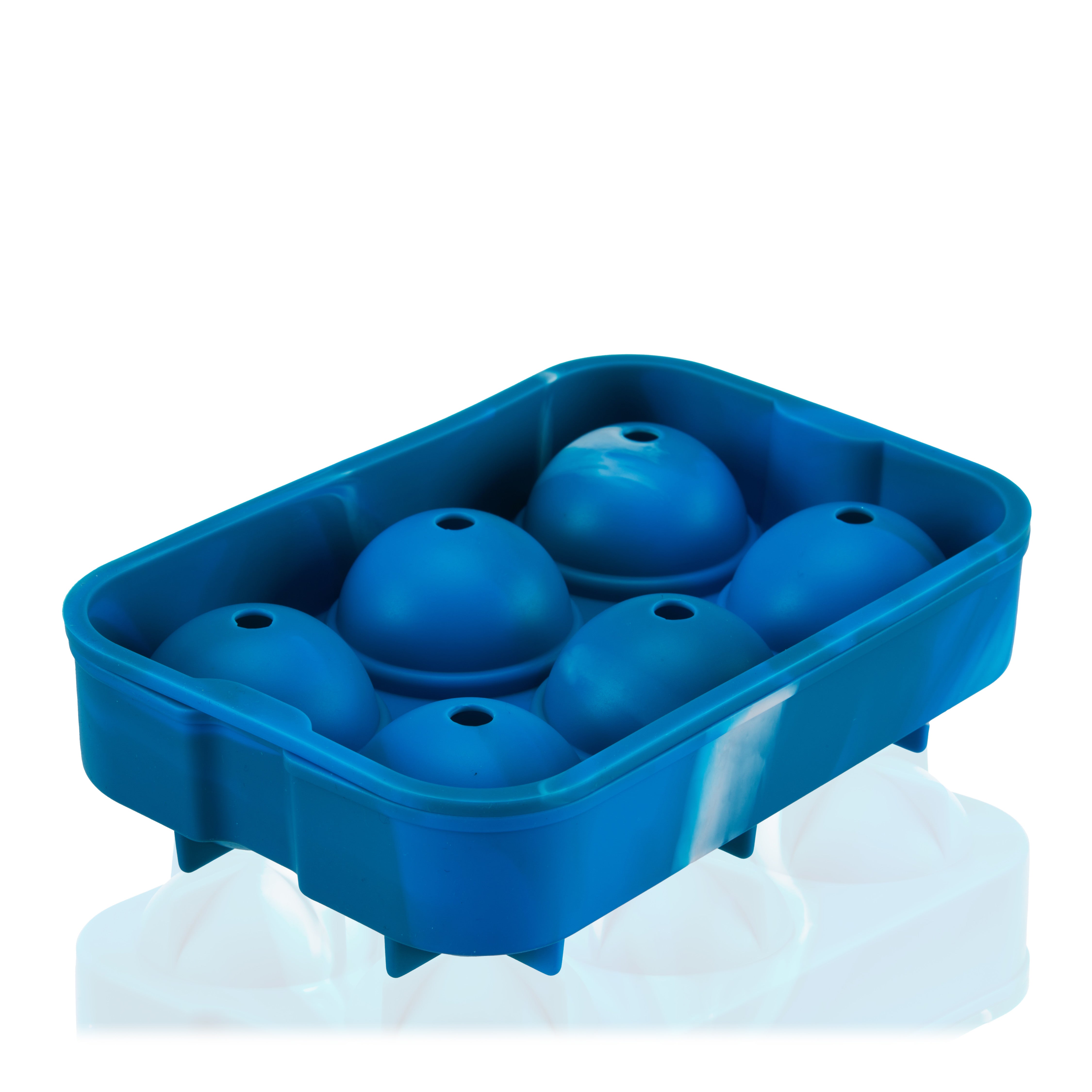 Silicone 2" Ice Sphere Mold in Blue Marble - Thumbnail 2