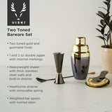 Deco 4-Piece Barware Set in Gold & Black