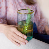 Aqua Bubble Glass Tumblers, Set of 2