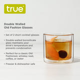 Double Walled 7 oz Old Fashioned Glasses, Set of 2