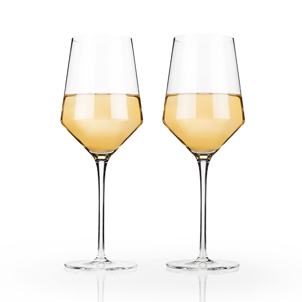 Raye Crystal Angled Chardonnay Glasses, Set of 2