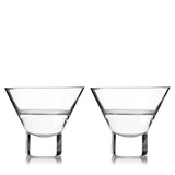 Raye Crystal Heavy Base Martini Glasses, Set of 2