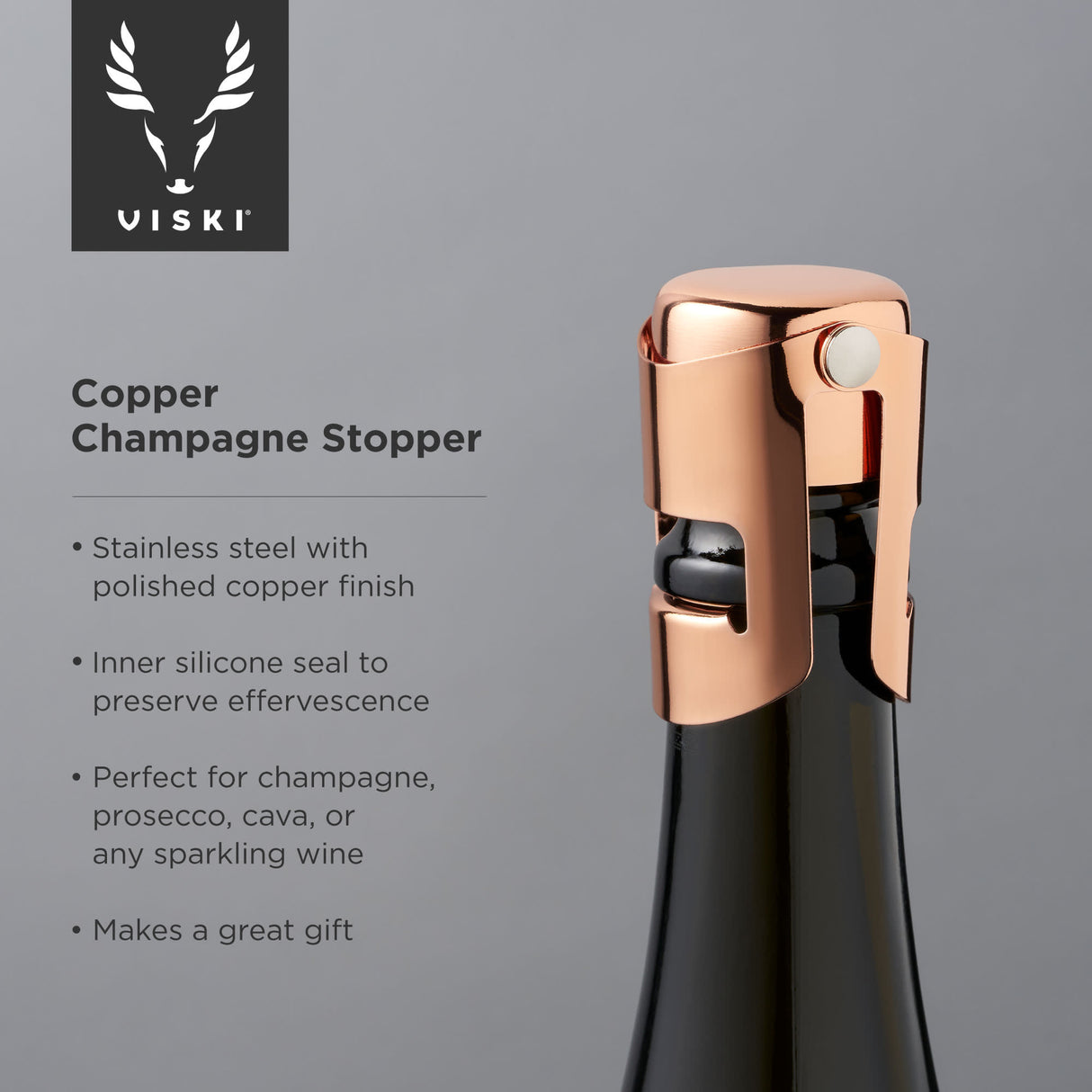 Summit Champagne Stopper in Copper