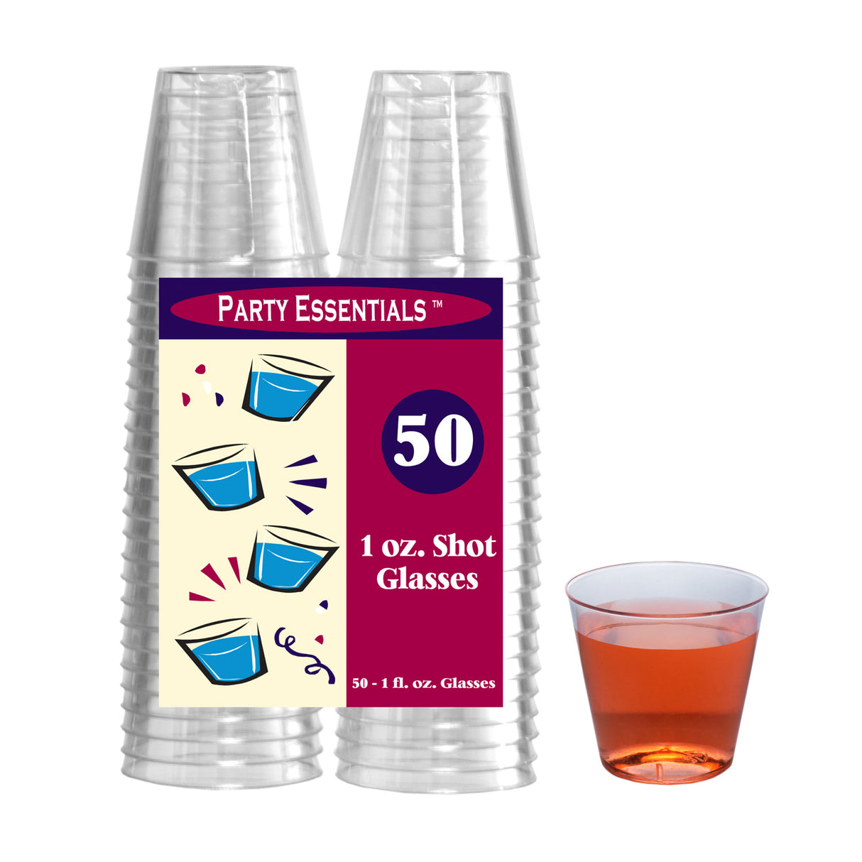 Party Essentials 1 oz Shot Glasses, Set of 50