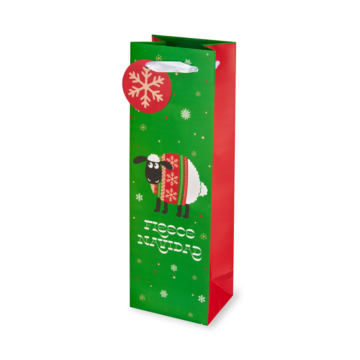 Fleece Navidad Single Bottle Wine Bag