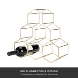 Geo Countertop 6-Bottle Wine Rack in Gold